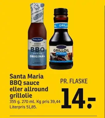 Santa Maria BBQ sauce eller allround grillolie