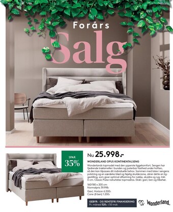 SengeSpecialisten Wonderland Opus Kontinentalseng tilbud