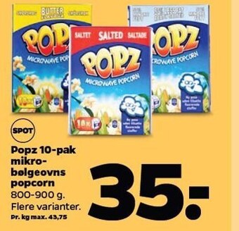 Netto Popz 10-pk mikrobølgeovns popcorn tilbud