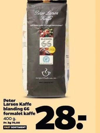 Peter Larsen Kaffe blanding 66 formalet kaffe