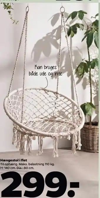Hængestol i flet
