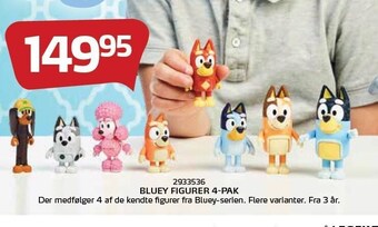 Legekæden Bluey figurer 4 pak tilbud