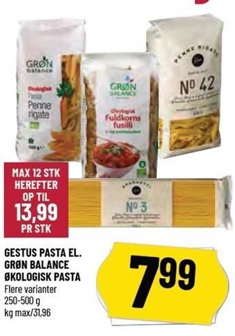 Løvbjerg Gestus pasta el. grøn balance økologisk pasta tilbud