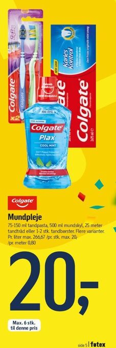 Føtex Colgate tandpasta tilbud