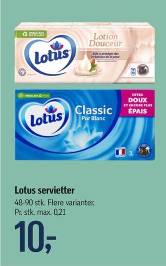 Føtex Lotus lommetørklæder tilbud