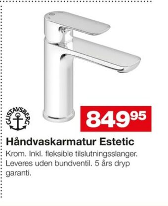 Bauhaus Gustavsberg håndvaskarmatur tilbud