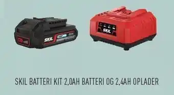 Johannes Fog Skil batteri kit 2,0AH batteri og 2,4AH oplader tilbud