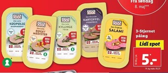 Lidl 3-Stjernet pålæg tilbud