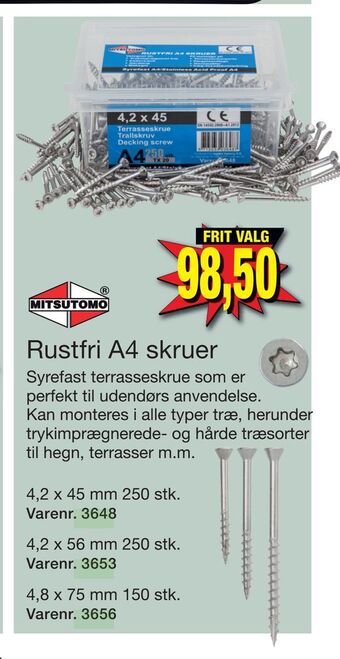 Harald Nyborg Rustfri A4 skruer tilbud