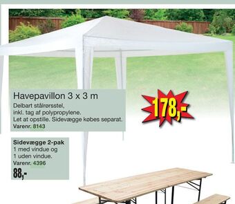 Harald Nyborg Havepavillon 3 x 3 m tilbud