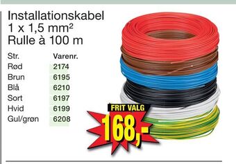 Harald Nyborg Installationskabel 1 x 1,5 mm2 Rulle à 100 m tilbud