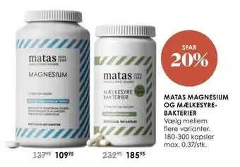 Matas Matas magnesium og mælkesyre- bakterier tilbud
