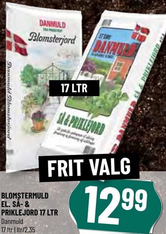 Blomstermuld El. Så-& Priklejord 17 Ltr
