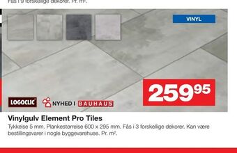 Bauhaus Vinylgulv Element Pro Tiles tilbud