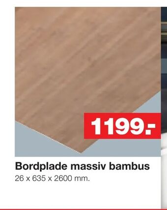 Bauhaus Bordplade massiv bambus tilbud