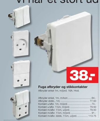 Bauhaus Fuga afbryder og stikkontakter tilbud