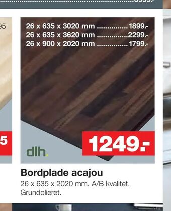 Bauhaus Bordplade acajou tilbud