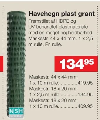 Bauhaus Havehegn plast grønt tilbud