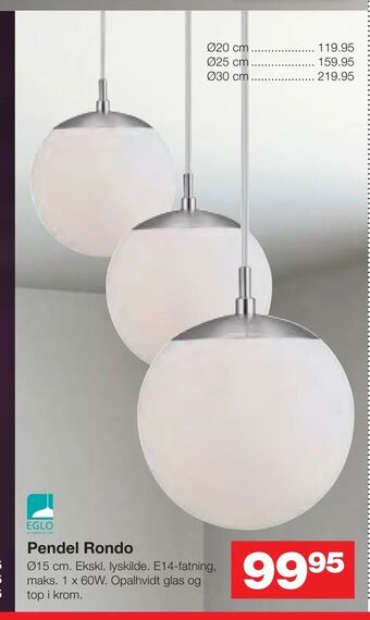 Bauhaus Pendel Rondo tilbud