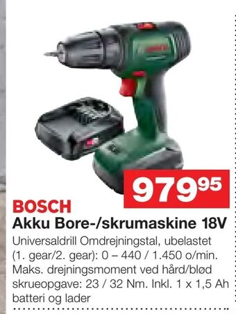 Bauhaus Akku Bore-/skrumaskine 18V tilbud