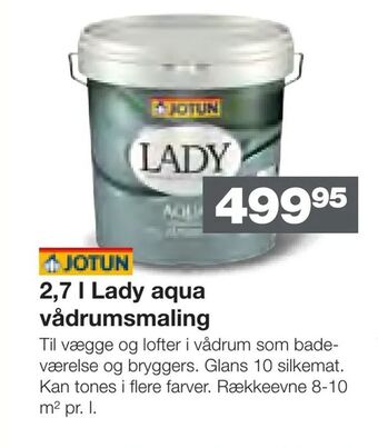 Bauhaus 2,7 l Lady aqua vådrumsmaling tilbud
