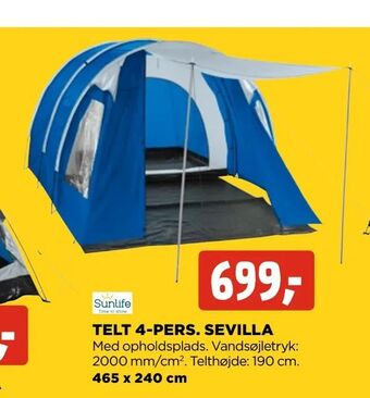 jem & fix Telt 4-pers. sevilla tilbud