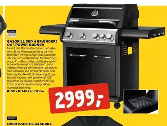 jem & fix Gasgrill med 4 brændere og 1 power burner tilbud