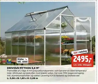 jem & fix Drivhus mythos 5,6 m 2 tilbud