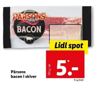 Let-Køb Pärsons bacon i skiver tilbud