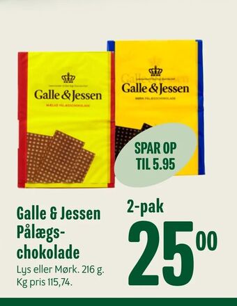 Min Købmand Galle & Jessen Pålægschokolade tilbud