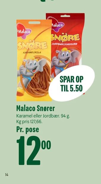 Min Købmand Malaco Snører tilbud