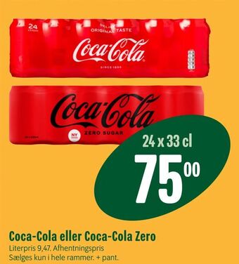 Min Købmand Coca-Cola eller Coca-Cola Zero tilbud