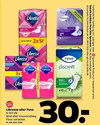 Netto Libresse eller Tena tilbud