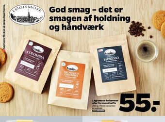 Netto Løgismose helbønner eller formalet kaffe tilbud
