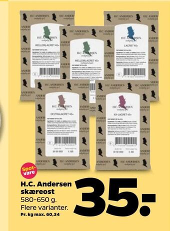 Netto H.C. Andersen skæreost tilbud