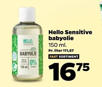 Netto Hello Sensitive babyolie tilbud