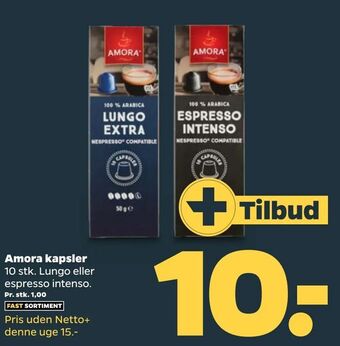 Netto Amora kapsler tilbud