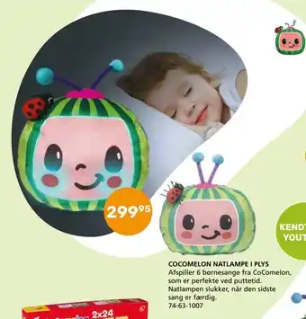 Cocomelon natlampe i plys
