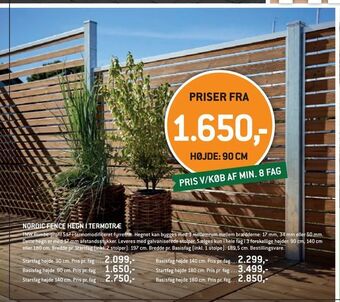 XL-BYG Nordic fence hegn i termotræ tilbud