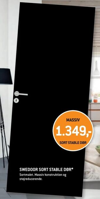 XL-BYG Swedoor sort stable dør tilbud