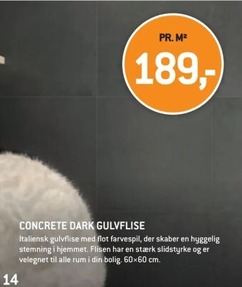 XL-BYG Concrete dark gulvflise tilbud