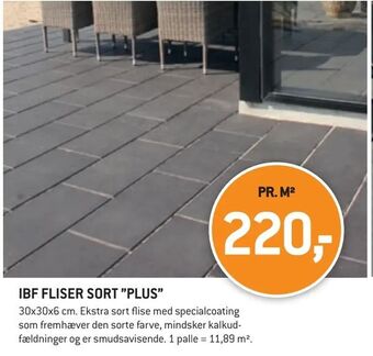 XL-BYG Ibf fliser sort "plus" tilbud