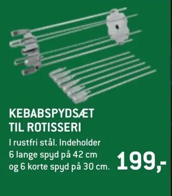 XL-BYG Kebabspydsæt til rotisseri tilbud