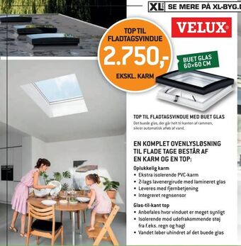 XL-BYG Top til fladtagsvindue med buet glas tilbud