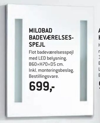XL-BYG Milobad badeværelsesspejl tilbud