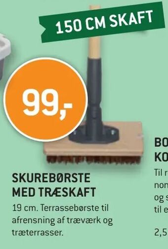 XL-BYG Skurebørste med træskaft tilbud