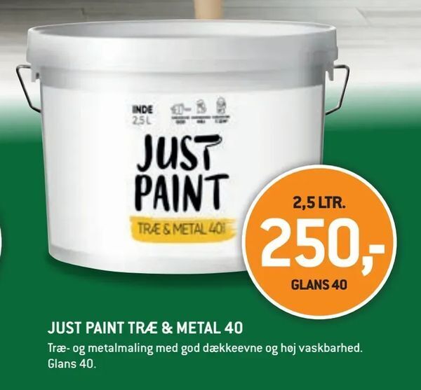 Just paint træ & metal 40 tilbud hos XLBYG