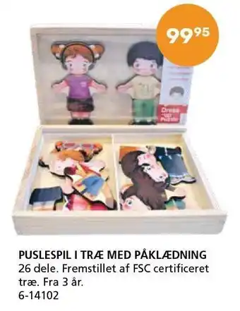Kon-Tur Puslespil i træ m. påklædning tilbud