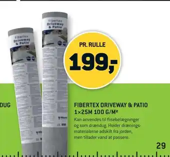 XL-BYG Fibertex driveway & patio 1×25m 100 g/m2 tilbud