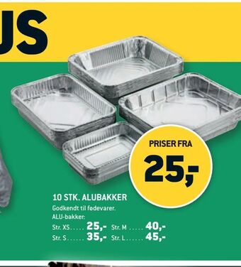 XL-BYG 10 stk. alubakker tilbud